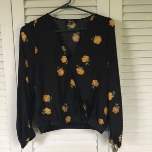 Madewell Black Floral Blouse
